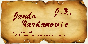 Janko Markanović vizit kartica